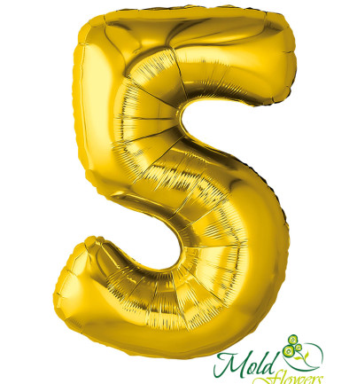 Balon cifra din folie "5" auriu foto 394x433